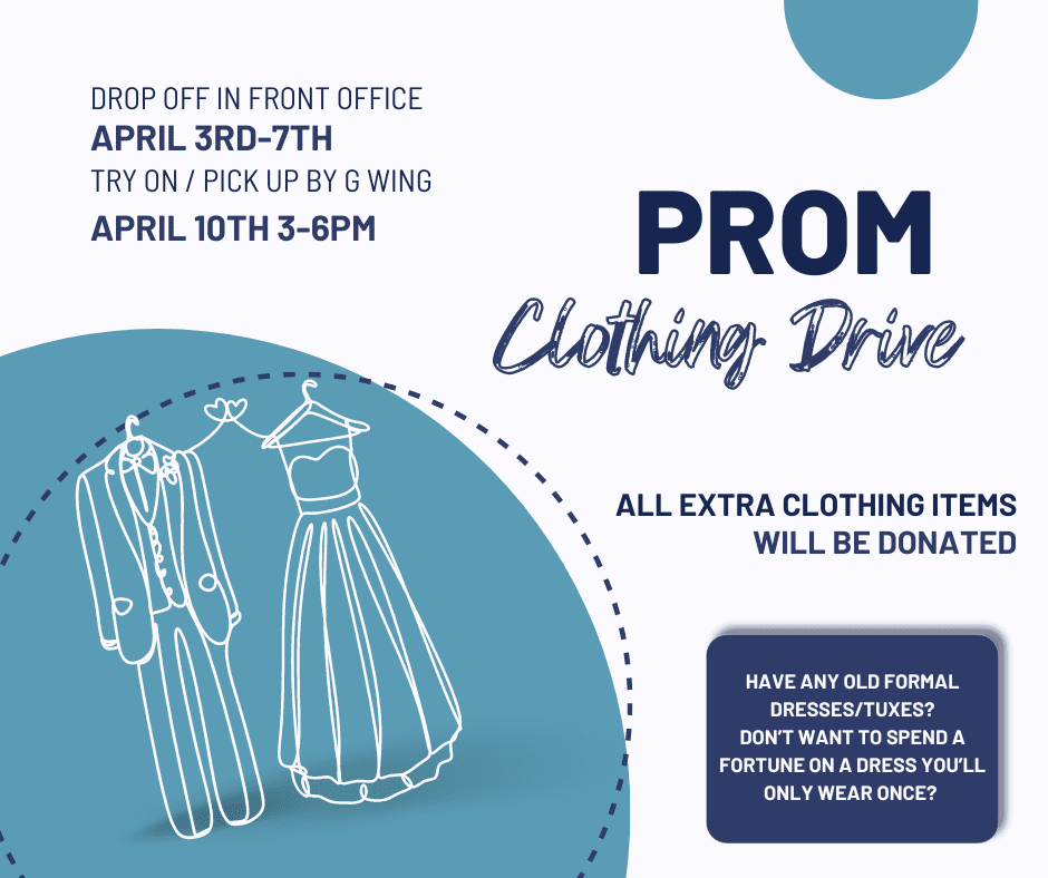 Advertisement for Prom Clothing Drive